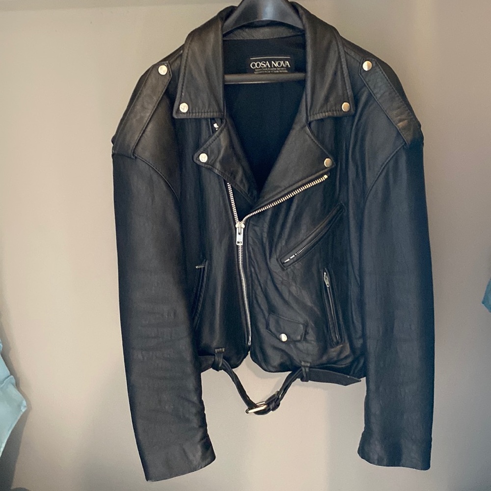 Black leather Motorcycle Jacket